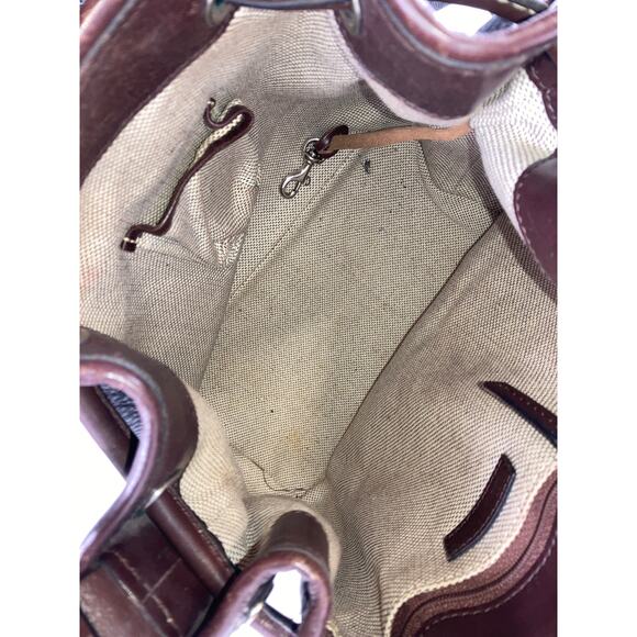 DOONEY & BOURKE LARGE BLACK LEATHER DRAWSTRING SHOULDER BAG - Picture 13 of 16